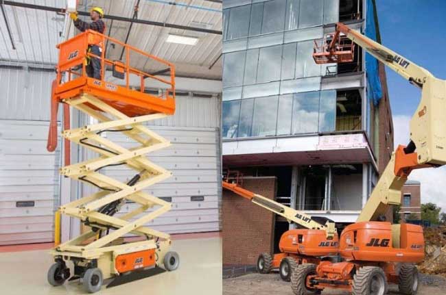 So sách xe nâng người Boom lift và Scissor lift