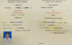 Chứng chỉ lái xe nâng người